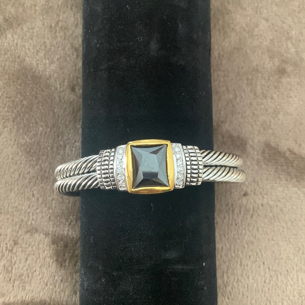 Silver and jeweled bracelet